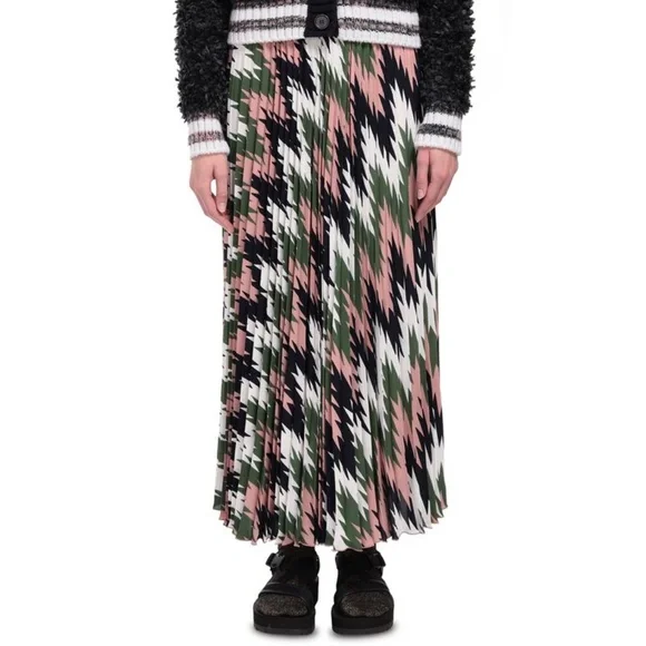 M MISSONI Chevron Zig Zag Long Maxi Skirt in Antique Rose Size IT 42 / US 6